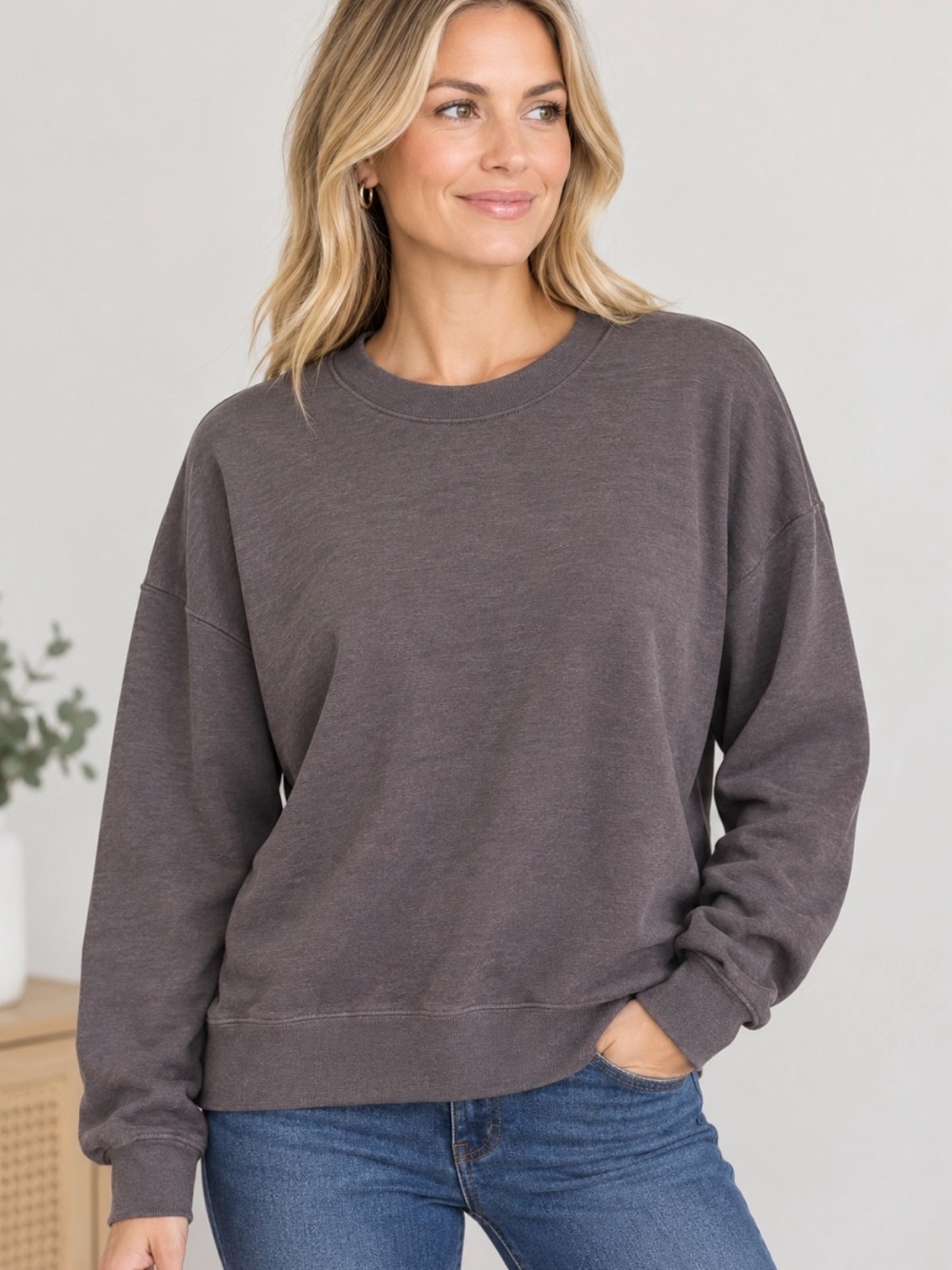 Women's Evereve Brown Long Sleeve Sweatshirt S